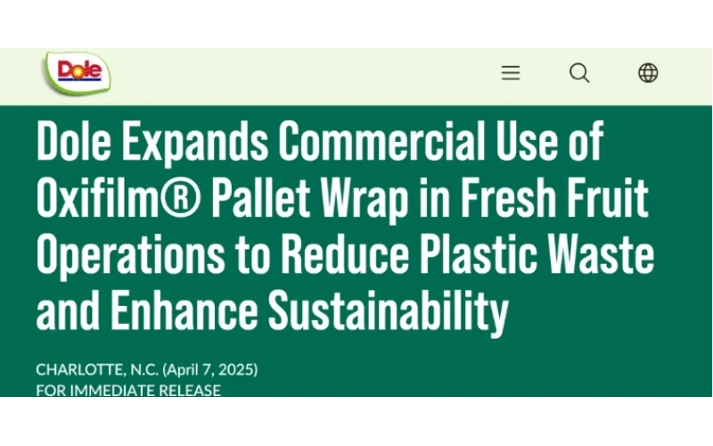 Dole全面導(dǎo)入呼吸纏繞膜，年減塑68萬公斤！